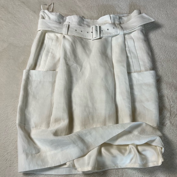 NWOT Tibi Linen Midi A-line Skirt with Belt - Picture 3 of 7